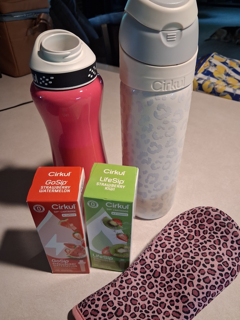 Cirkul Stainless Bottles X 2, Coozie & 2 Refills